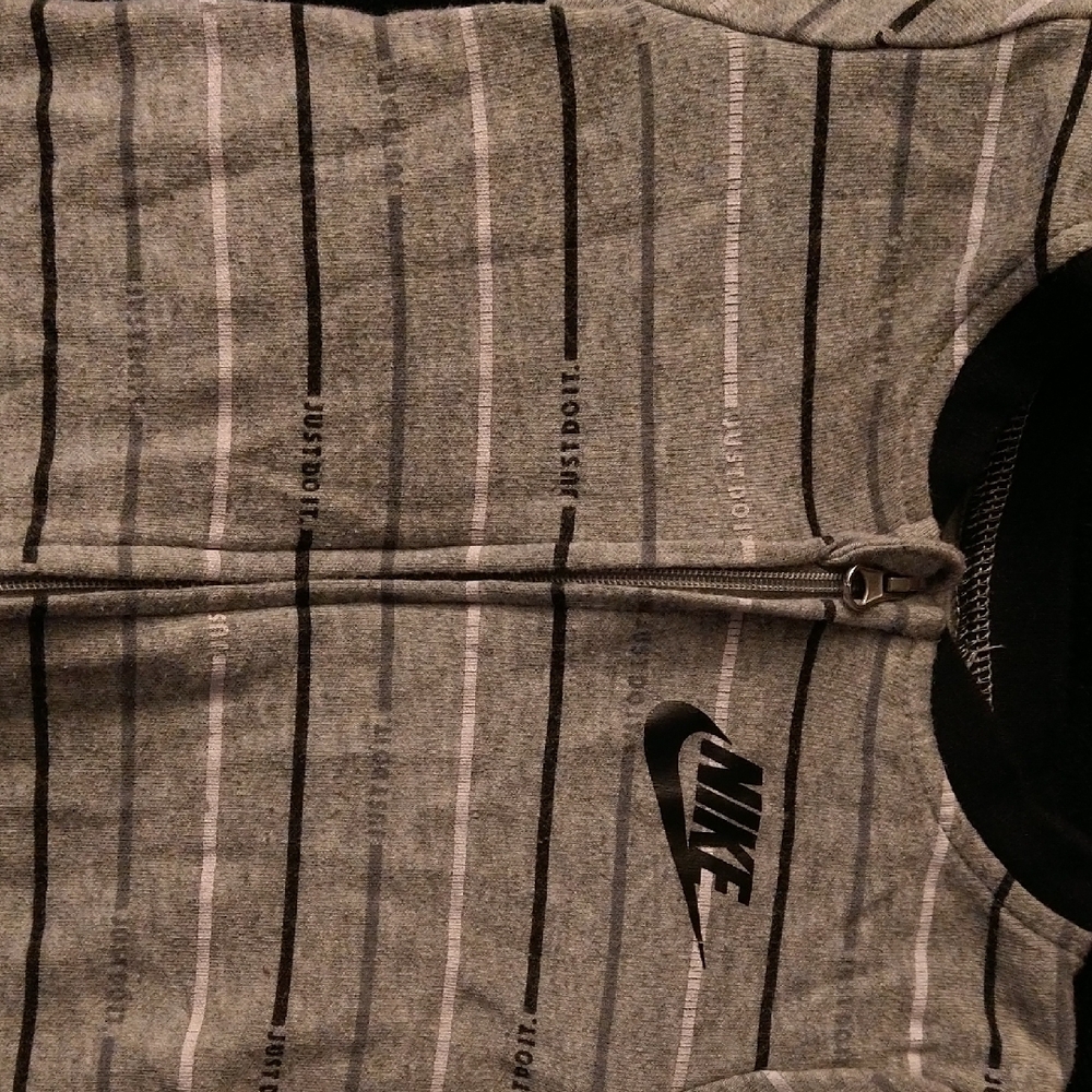 Nike Gray and Black Footies One Piece with Stripes - Picture 3 of 5